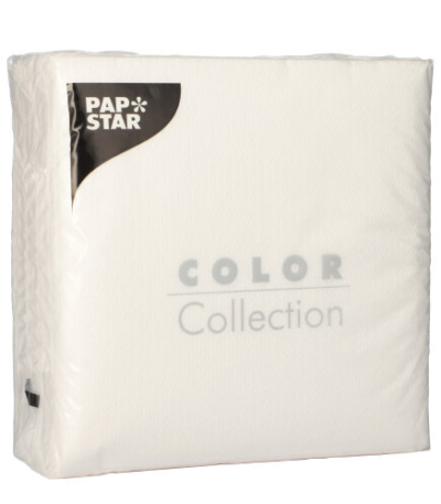 Product foto van Papieren servetten wit 33x33cm set van 100