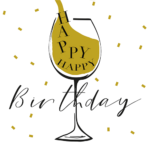 Product foto van Papieren servetten wit Happy Birthday set van 30