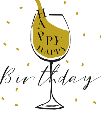 Product foto van Papieren servetten wit Happy Birthday set van 30