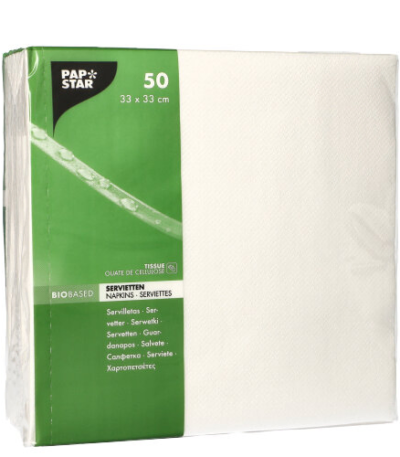 Product foto van Papieren servetten wit set van 50 33x33 cm