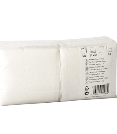 Product foto van Papieren servetten wit set van 500 32x32cm