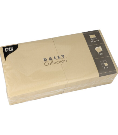 Product foto van Papieren servetten zand DAILY Collection set van 150