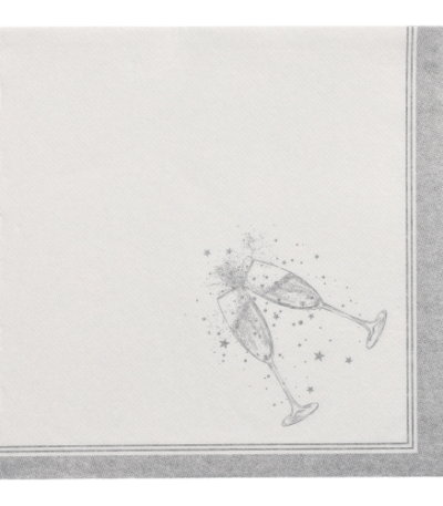 Product foto van Papieren servetten zilver set van 20 ROYAL Collection Festivities