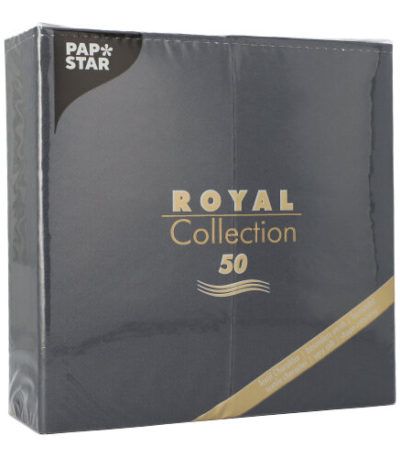 Product foto van Papieren servetten zwart set van 50 Royal Collection 40x40 cm