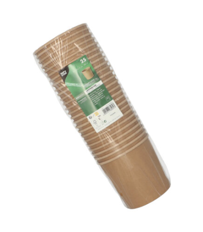 Product foto van Papieren soepkommen karton bruin set van 25 760ml