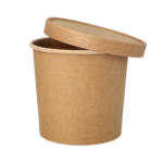 Product foto van Papieren soepkommen karton bruin set van 25 760ml