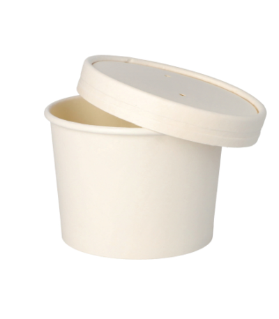 Product foto van Papieren soepkommen karton wit set van 50 350ml