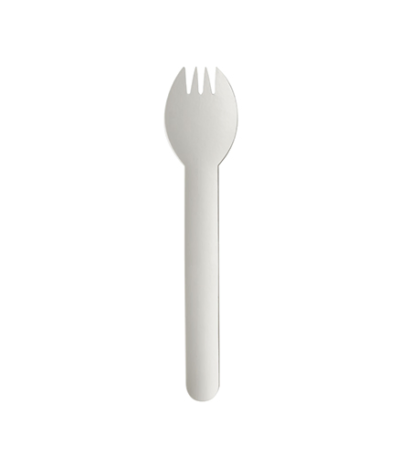 Product foto van Papieren sporks wit set van 100