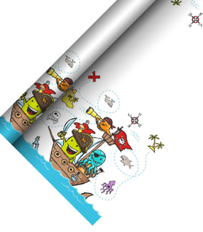 Product foto van Papieren tafelkleed Pirate Crew 5m
