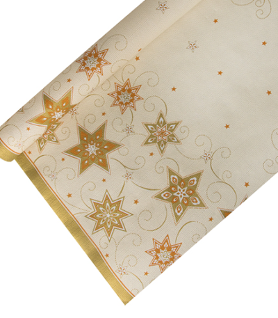 Product foto van Papieren tafelkleed creme Just Stars