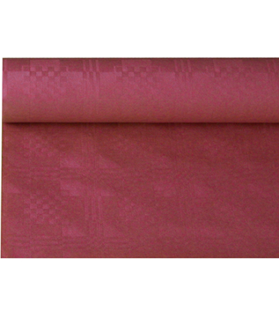 Product foto van Papieren tafelkleed damast bordeaux 6m