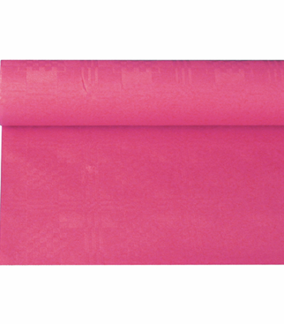 Product foto van Papieren tafelkleed damast fuchsia 6m