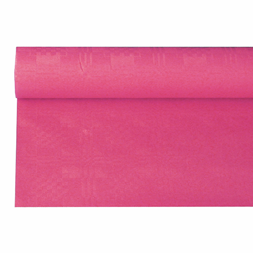 Product foto van Papieren tafelkleed damast fuchsia 6m