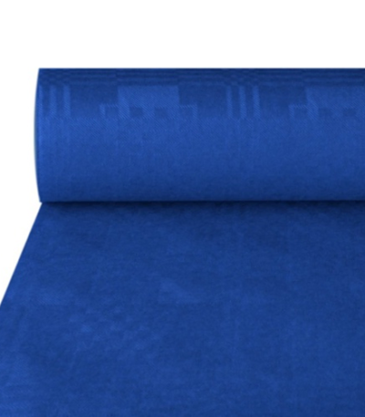 Product foto van Papieren tafelkleed damastprint donkerblauw 50m