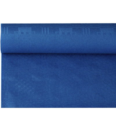 Product foto van Papieren tafelkleed damastprint donkerblauw 6m