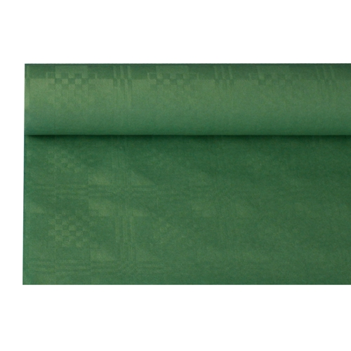 Product foto van Papieren tafelkleed damastprint donkergroen 8m