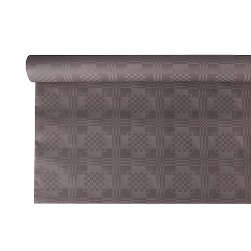 Product foto van Papieren tafelkleed damastprint grijs 6m