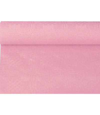 Product foto van Papieren tafelkleed damastprint lichtroze 6m