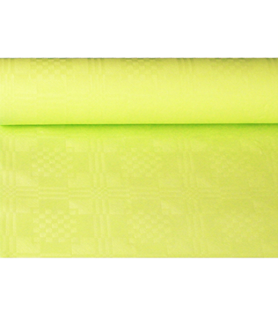 Product foto van Papieren tafelkleed damastprint lime 6m