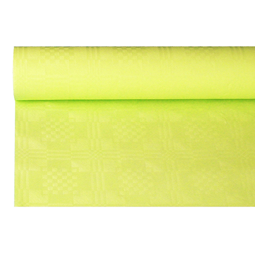 Product foto van Papieren tafelkleed damastprint lime 6m