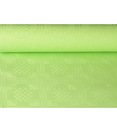 Product foto van Papieren tafelkleed damastprint lime 8m