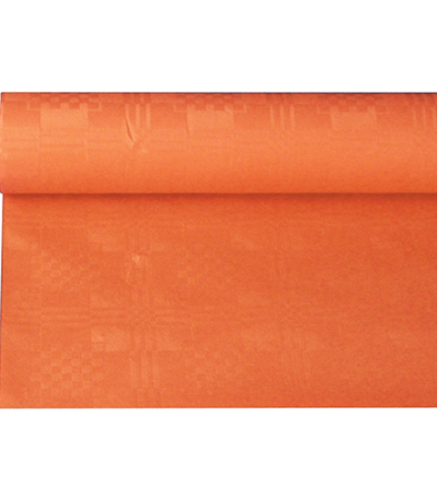 Product foto van Papieren tafelkleed damastprint nectarine 6m x 1.2m