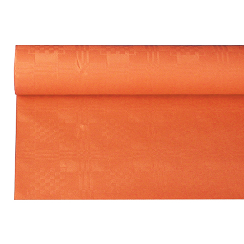 Product foto van Papieren tafelkleed damastprint nectarine 6m x 1.2m