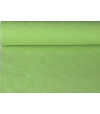 Product foto van Papieren tafelkleed damastprint olijf 8m x 1.2m