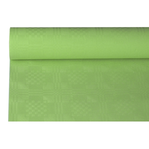 Product foto van Papieren tafelkleed damastprint olijf 8m x 1.2m