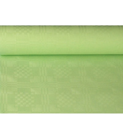 Product foto van Papieren tafelkleed damastprint pastelgroen 8m
