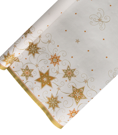 Product foto van Papieren tafelkleed wit 6m Just Stars