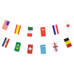 Product foto van Papieren vlaggenslinger 32 Nations 10m brandvertragend