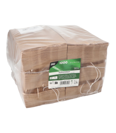 Product foto van Papieren zakken kraft bruin set van 1000