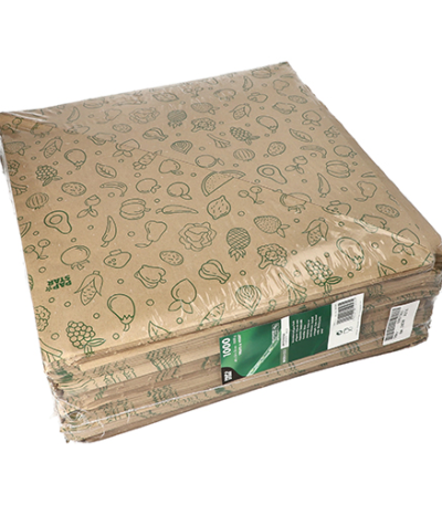 Product foto van Papieren zakken Kraft bruin set van 1000 Fruits & Vegs