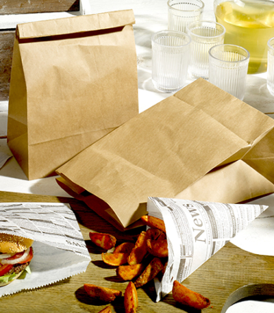 Product foto van Papieren zakken kraftpapier bruin set van 250