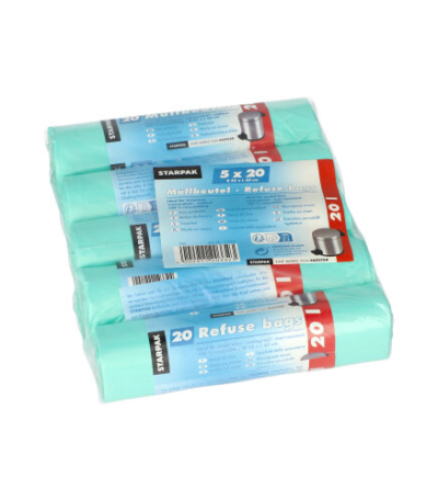 Product foto van Pedaalemmerzakken HDPE munt 20 liter set van 20