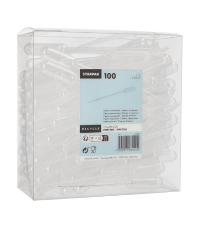 Product foto van Pipetten PE 1 ml transparant set van 100