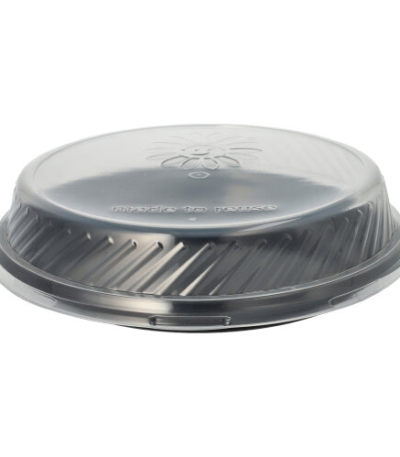 Product foto van Plastic Borden herbruikbaar zwart set van 12 22cm