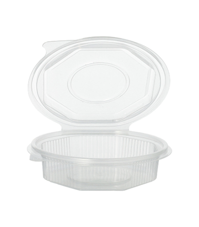 Product foto van Plastic beker met deksel transparant 250ml set van 50