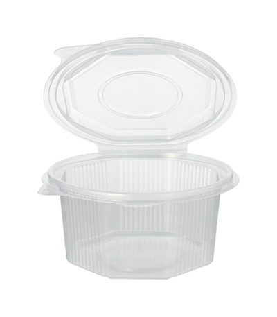 Product foto van Plastic beker met deksel transparant 500ml set van 50