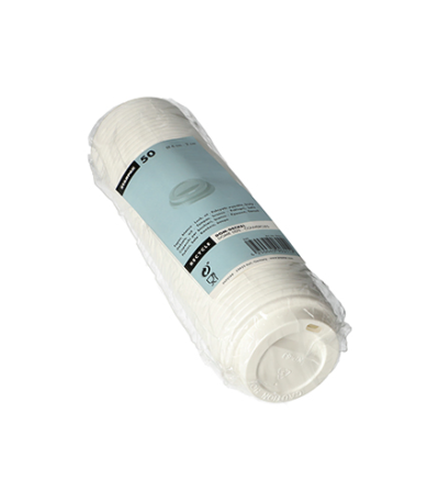 Product foto van Plastic deksels rond wit set van 50 To Go