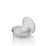 Product foto van Plastic delicatessenbekers transparant 300ml tamper-proof sluiting set van 50