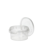 Product foto van Plastic delicatessenbekers transparant 80ml set van 50