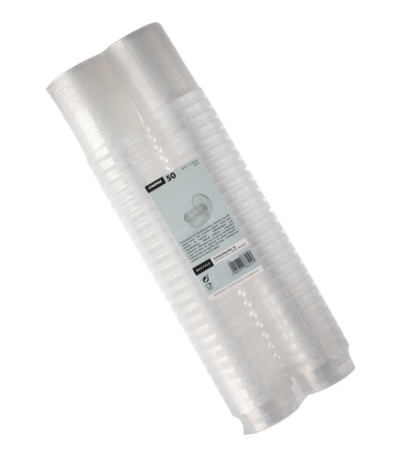 Product foto van Plastic delicatessenbekers transparant 80ml set van 50