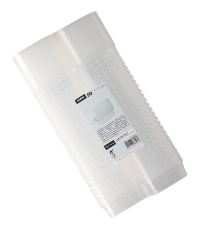 Product foto van Plastic delicatessenbekers transparant met sluiting set van 50 200ml