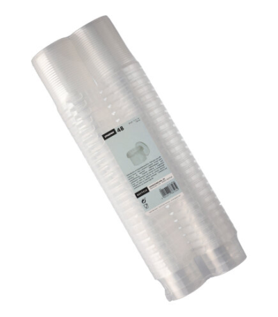 Product foto van Plastic delicatessenbekers transparant tamper-proof set van 48 120ml