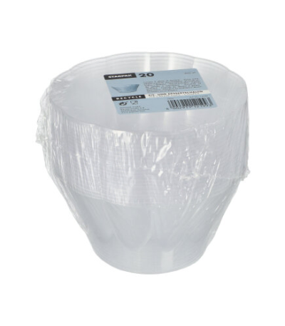 Product foto van Plastic dessertschalen glashelder set van 20 400ml