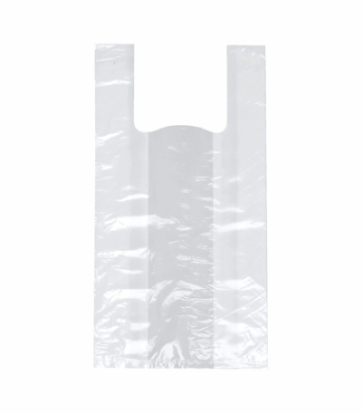 Product foto van Plastic draagtassen HDPE transparant knoopzak set van 250