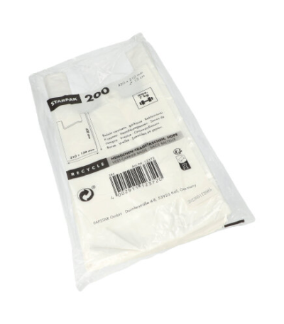 Product foto van Plastic draagtassen HDPE wit set van 200