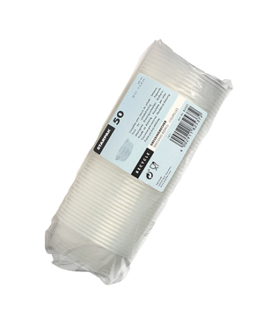 Product foto van Plastic dressschaaltjes transparant set van 50 50ml